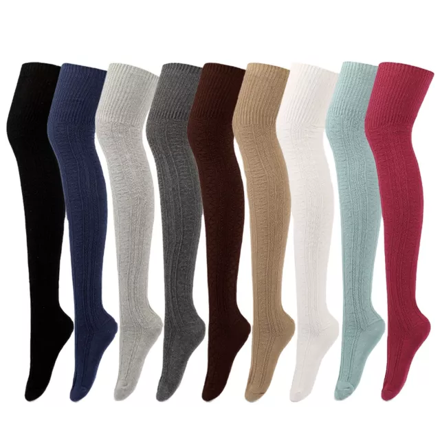 Lange Kniestrümpfe Overknee Strümpfe Strickmuster Warm Damen Socken Weihnachten