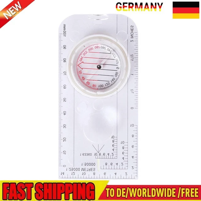 Boussole D'orientation Avec Règle Pour Carte - Pour Randonnée, Pêche, Chasse, Survie - Modèle Générique