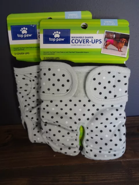 new Set of 4 Washable Diaper Cover-Ups DOGGIE PUPPY Heat Top Paw SMALL 8-15lbs