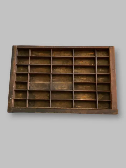 Vintage Small Wooden Printer’s Drawer Apprx 12” x 18" Letterpress Type Set Tray