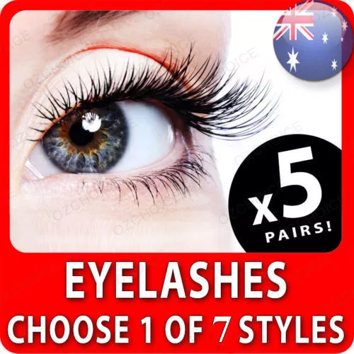 5 x False Eyelashes Extension Long Thick Natural Fake Lashes Extension