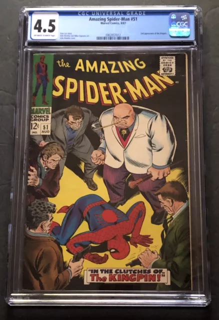 Amazing Spider-Man #51 CGC 4.5 2nd Kingpin 1st cover MARVEL COMICS 1967 Stan Lee