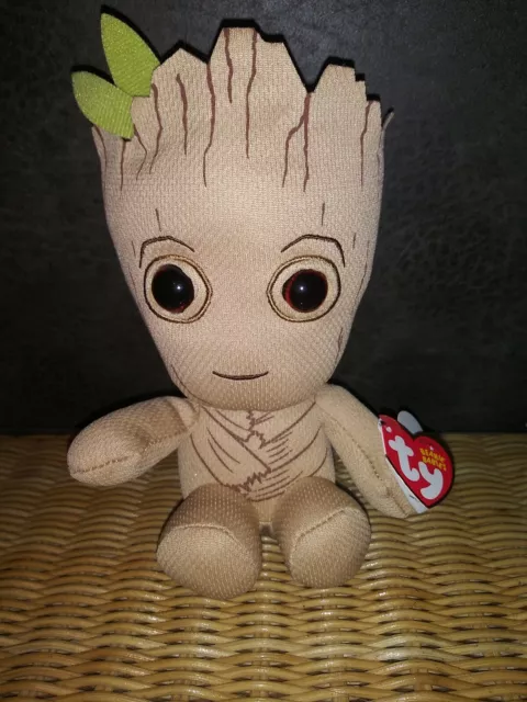 Ty Marvel Groot Beanie 7" Plush Soft Toy - Beanie Baby Avengers Marvel Comic