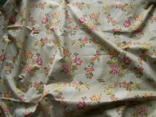 Coupon De Tissu Ancien – Coton, Motifs Bleus, 130x100 Cm, Vintage Français