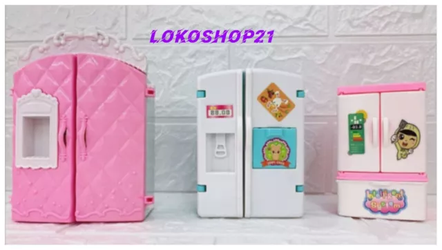 Food Play Set Mini Barbie Doll Dream House Kitchen Refrigerator Accessories