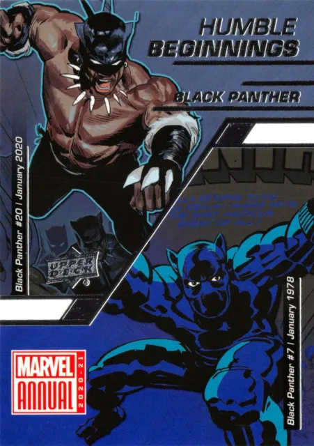 Marvel Annual 2020-21 (UD) HUMBLE BEGINNINGS Insert Card HB-4 / BLACK PANTHER