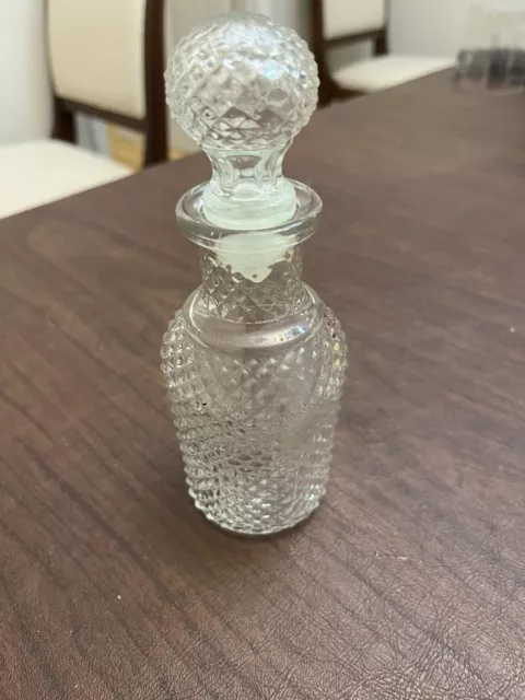 Vintage 6.5" Textured Glass Perfume Apothecary Decanter Bottle w/ Stopper AVON
