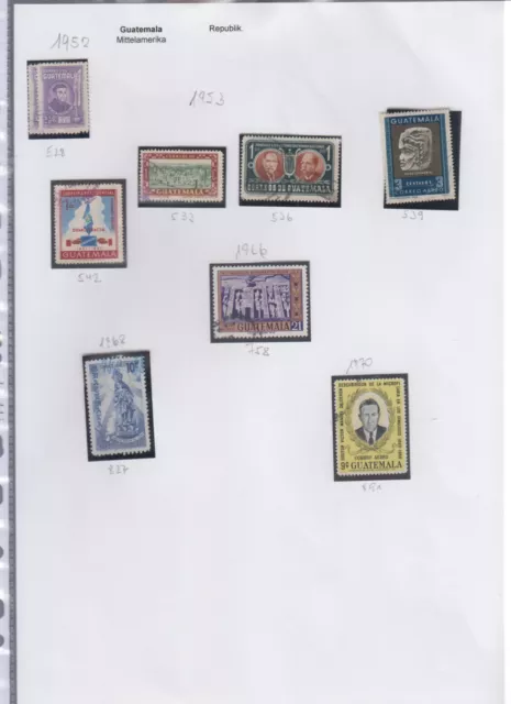 2065 - Guatemala - Lot aus  1952 - 1978            gestempelt