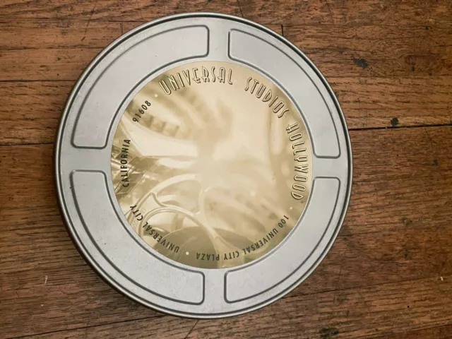 Universal Studios Hollywood Souvenir Round Film Can Trinket Box 7" dia. x 1.5"