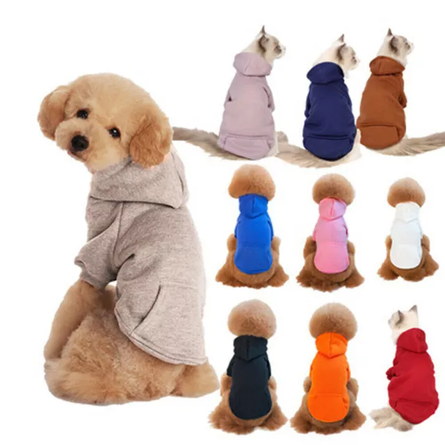 UK Pet Dog Hoodie Cat Winter Warm Clothes Sweater Costume Jacket Coat Apparel