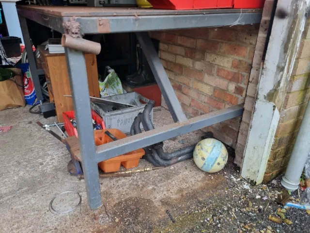 Welding Fabrication Mechanic Garage Bench. Steel workbench V Heavy Duty 12mm Top 3