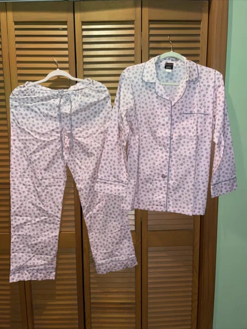 Bed Head Pajamas Set Exclusively For Neiman Marcus Small Pink Gray Dots