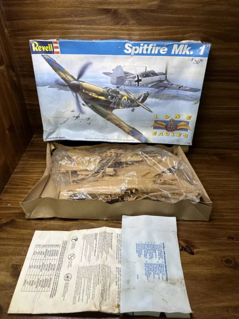 Sealed Bag 1990 Revell 1/32 Lone Eagles RAF Spitfire Mk 1 Plastic Model Kit Sealed Bag 1990 Revell 1/32 Lone Eagles RAF Spitfire Mk 1 Plastic Model Kit