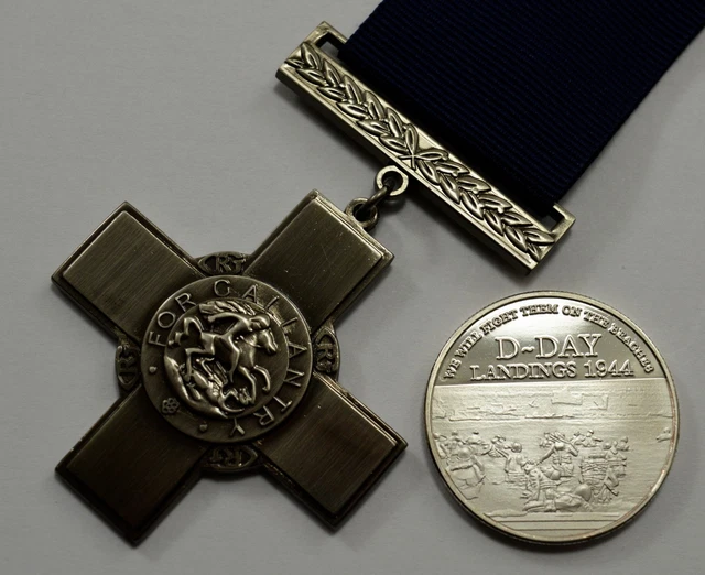 WW2 GEORGE CROSS for Gallantry Medal & Silver D-Day Landings ...