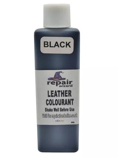 60ml Black Leather Vinyl Colourant Pigment Dye Restore Recolour Repair Worn Fade