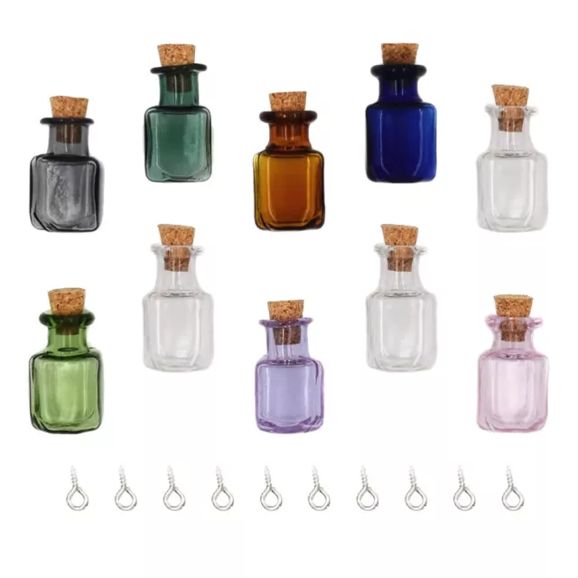 10pcs Small Glass Bottles Mini Glass Jars with Cork Stoppers for DIY Art Crafts