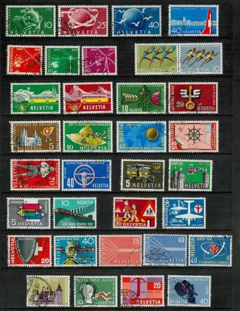 Switzerland CTO & Used Stamps. 1949, 1950's etc. Cat app £74