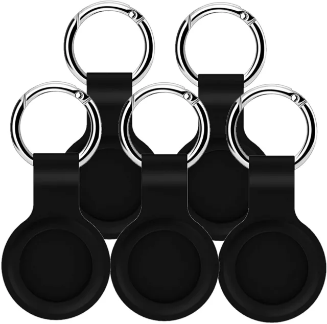 5 Pack Cases for Apple AirTags Case Airtag Holder with Key Ring Keychain Silicon