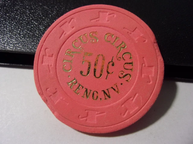 CIRCUS CIRCUS HOTEL CASINO 50¢ *DAMAGED* casino gaming poker chip - RENO, NV