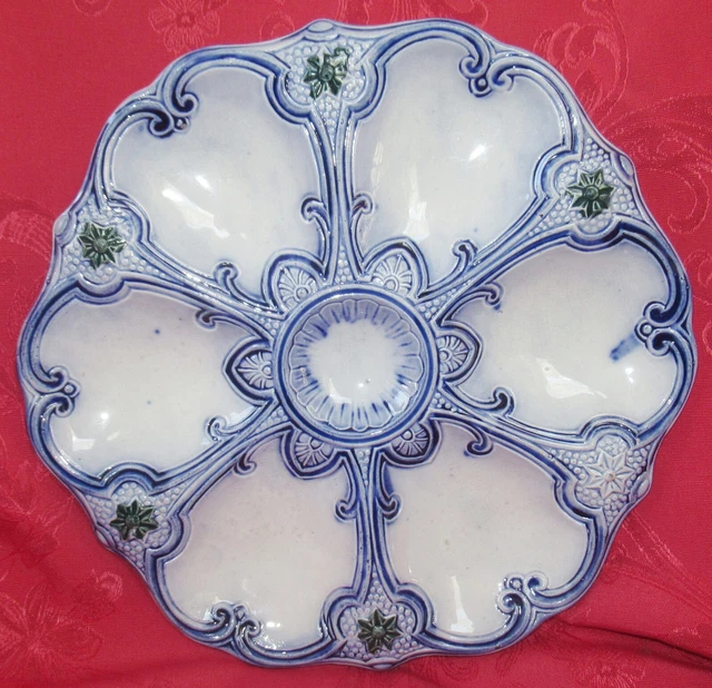 Rare Antique Wasmuel Oyster Majolica Plate