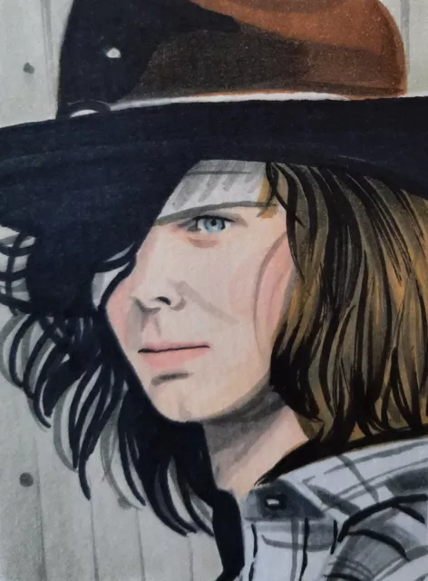 Disegno carta schizzo originale Carl Grimes The Walking Dead