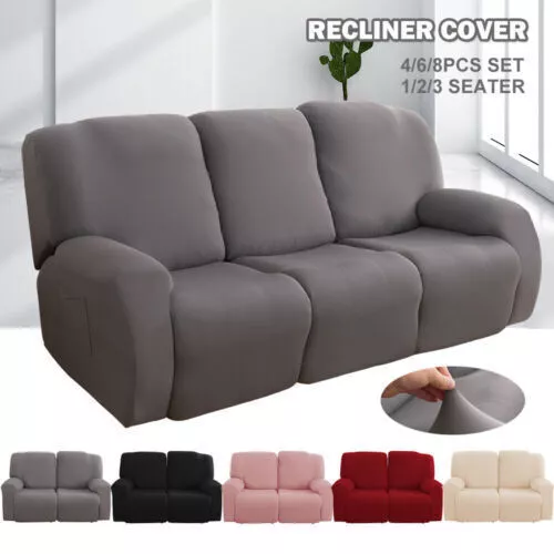 1/2/3Seater Recliner Slipcover Couch Covers Chaise Lounge Protector Furniture US