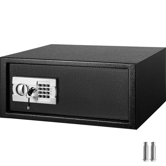 Security Safe Box,Safe Deposit Box with Key Lock,with LCD Screen & Digital Lock