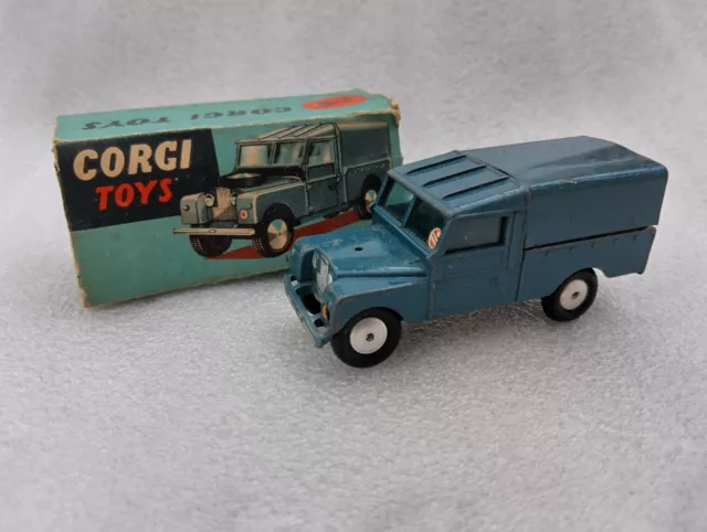 vintage Corgi Toys Cat.no.351 RAF Land Rover & tilt and part original box