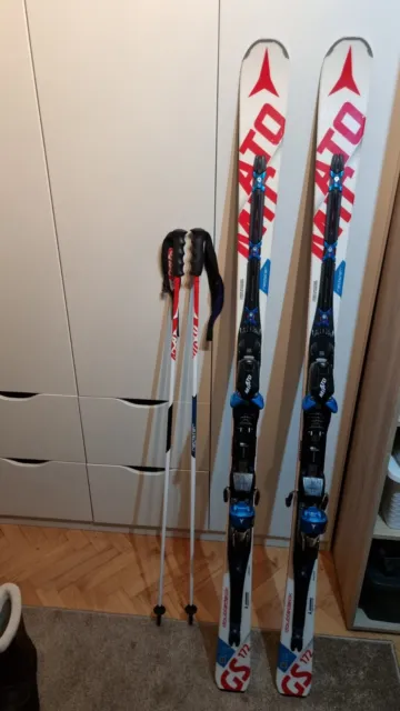 1 Paar Skier Atomic Redster GS Doubledeck neuwertig mit Stöcken Racecarver TOP