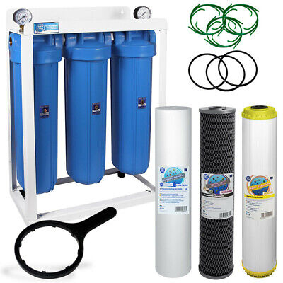3 Livello Casa Filtro acqua ad alto flusso dechlorinator 1/2" 