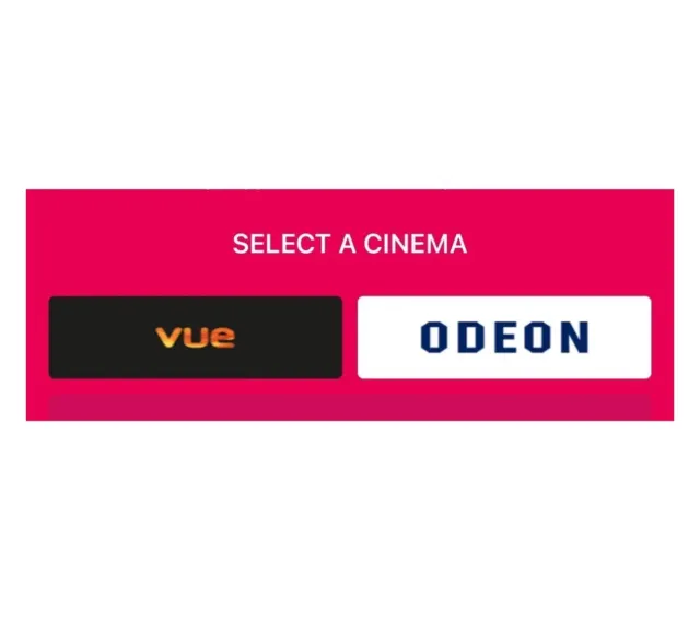 2 x Vue Or Odeon Luxe Recliner Seat, 3D Cinema Tickets, expire 29/02/2024