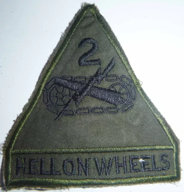 Hell on Wheels - Subdued Patch - US 2nd ARMORED TANK DIV - Vietnam War - X.809