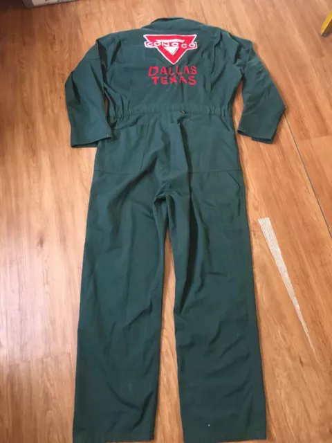 Vtg 70s Conoco Gas Station Mechanic Garage Work Coveralls Mens 42 M-L Dallas TX 2