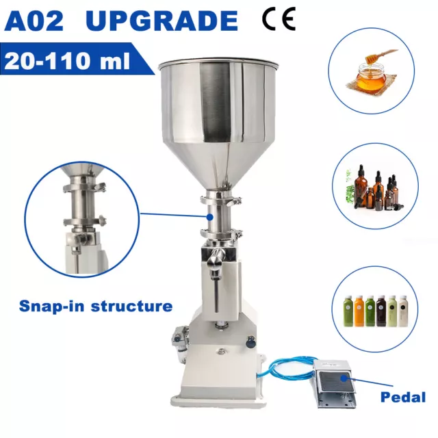 Manual Paste & Pneumatic Liquid Filling Machine Bottle Filler 5-50ml & 110ml