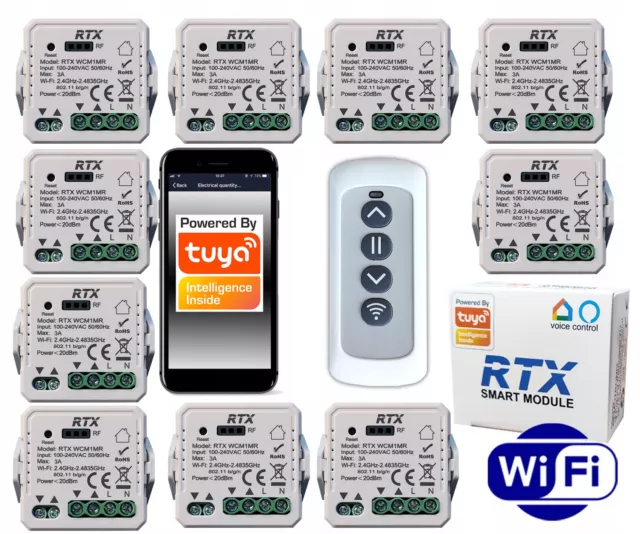 Set 10x TUYA WiFi Rolladen-module + Fernbedienung RFR-CM KOSTENLOS