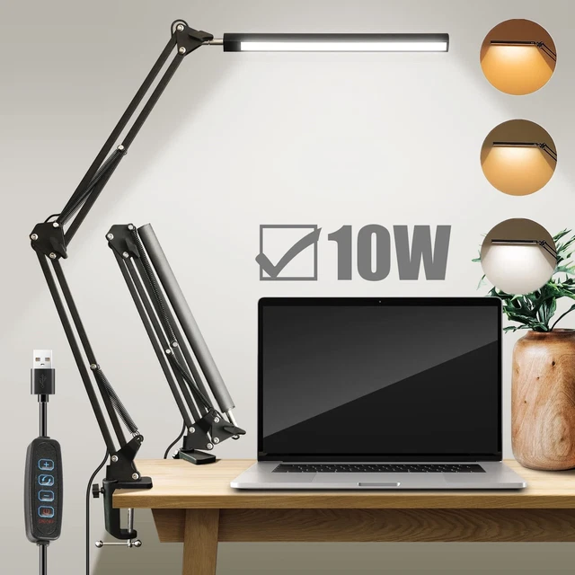 PRIOS LED Klemmleuchte Harumimit - Dimmbare Tischlampe Mit USB