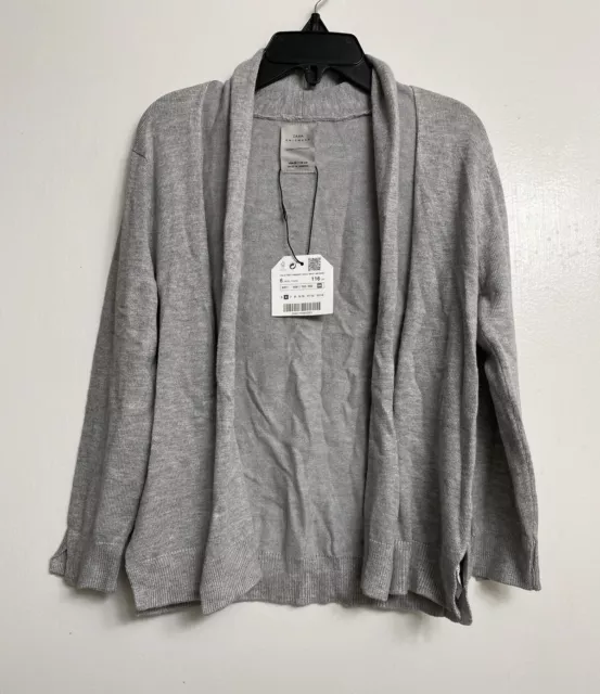 NWT ZARA Girls Knitwear Winter Collection Cardigan  Sweater Size 6 Lt Gray