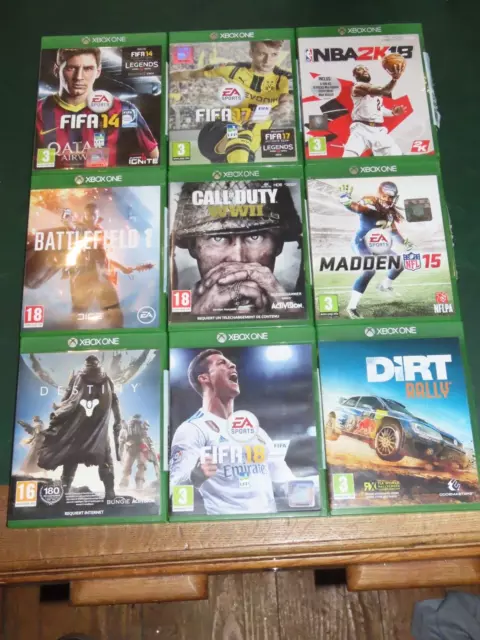 Lot De 10 Jeux Xbox One Call Of Dutty - Halo - Dirt Rally - Fifa - Destiny - Ect