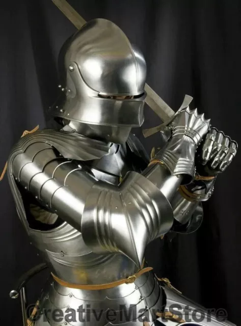 Gothic Suit Of Armor, Custom Medieval Larp Full Body Armour, Knight Warrior Stee