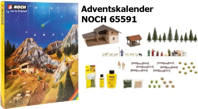 NOCH 65591 Spur H0 Bastel Adventskalender mit vielen Teilen NEU 1:87