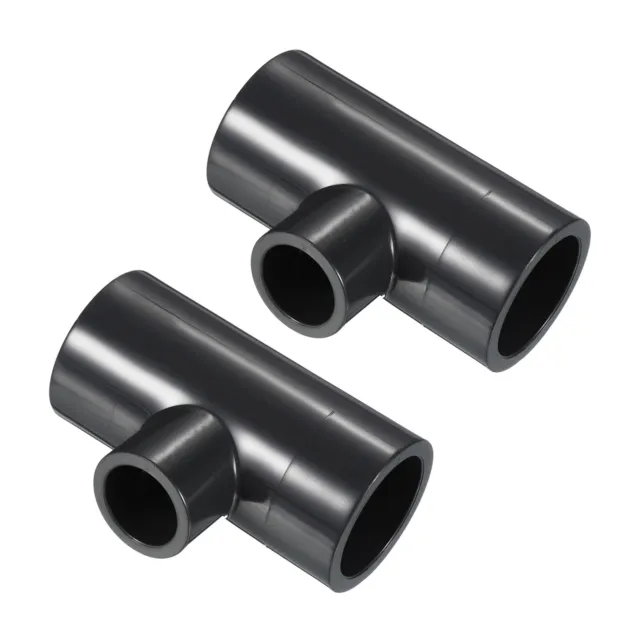 2Pcs UPVC 1" to 1/2" Reducing Tee Pipe Fitting T Shape Socket Connector