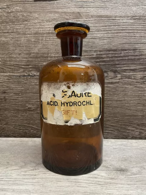 Alte antike Apothekerflasche um 1920 Gefäß Glas Gläser Fläschchen Arznei #5837