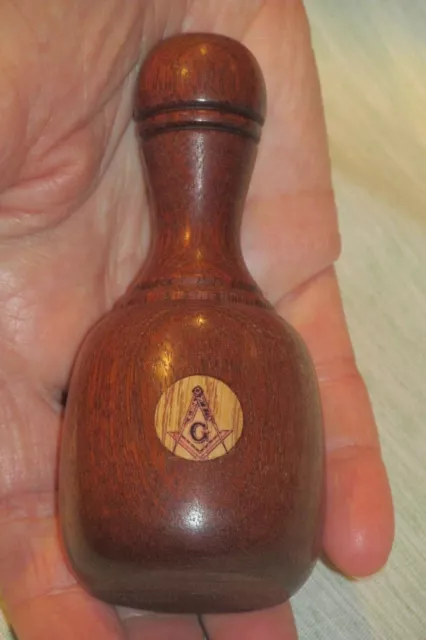 Masonic Palm Pocket Wooden Gavel Maul In Mahogany All Degree Symbols Done