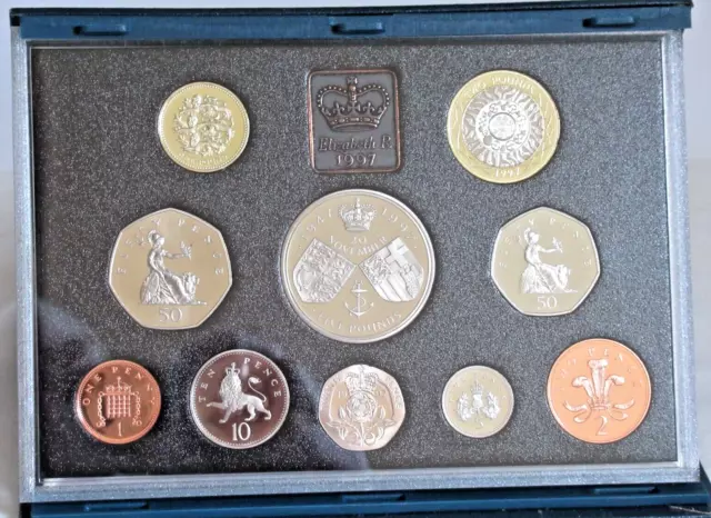 1997 Royal Mint Proof Coin Set  ~ COA ~ Blue Display Box ~ 10 Coins