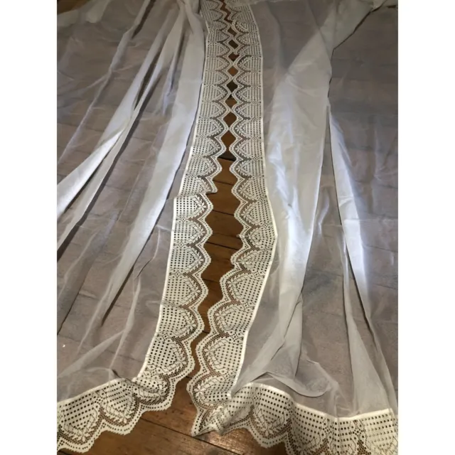 Vintage Pair of Curtain Panels Semi Sheer 62” w x 82” l