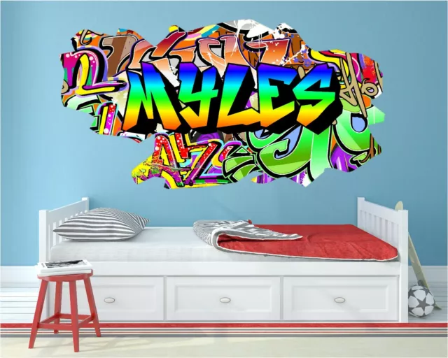 Graffiti Personalised Name Brick Wall 1 Art Sticker Decal Transfer Bedroom Mural