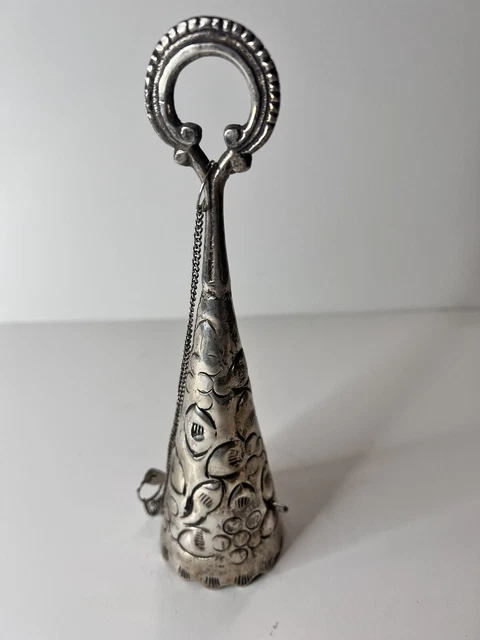 Vintage Silver Plate Tussie - Mussie 7.5” Bridal Bouquet Holder With Pin.
