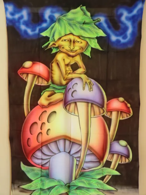 185 x 115 cm UV Tuch Airbrush Wandbehang Wandbild Backdrop Alien Mushroom Psy