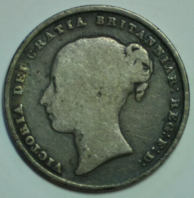 mw16883 Great Britain; Silver Shilling 1844  Victoria (1837-1901)  KM#734.1