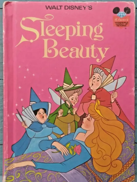 VTG Walt Disney's 1974 Sleeping Beauty Wonderful World of Reading Book FREE SHIP